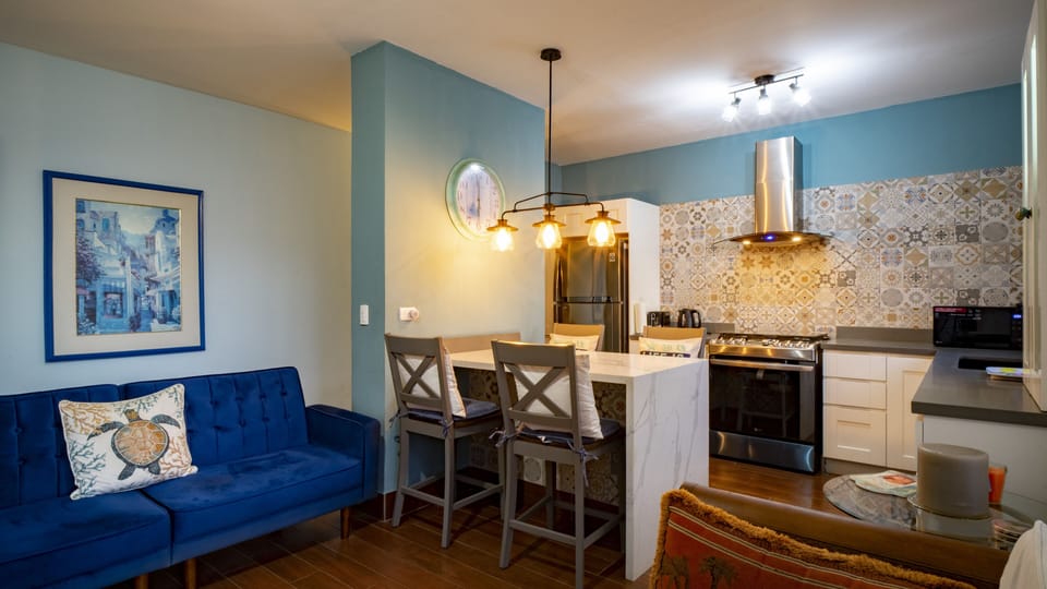  Kitchen with dining and living area