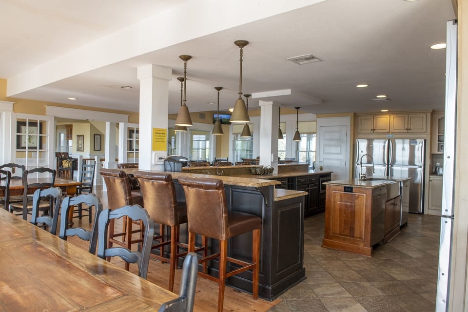 Catering Kitchen — The Fitzgerald Professional-Grade Kitchen with Granite Counters & Bar Seating | Open to Outside Caterers, Ideal for Wedding Receptions & Group Meals