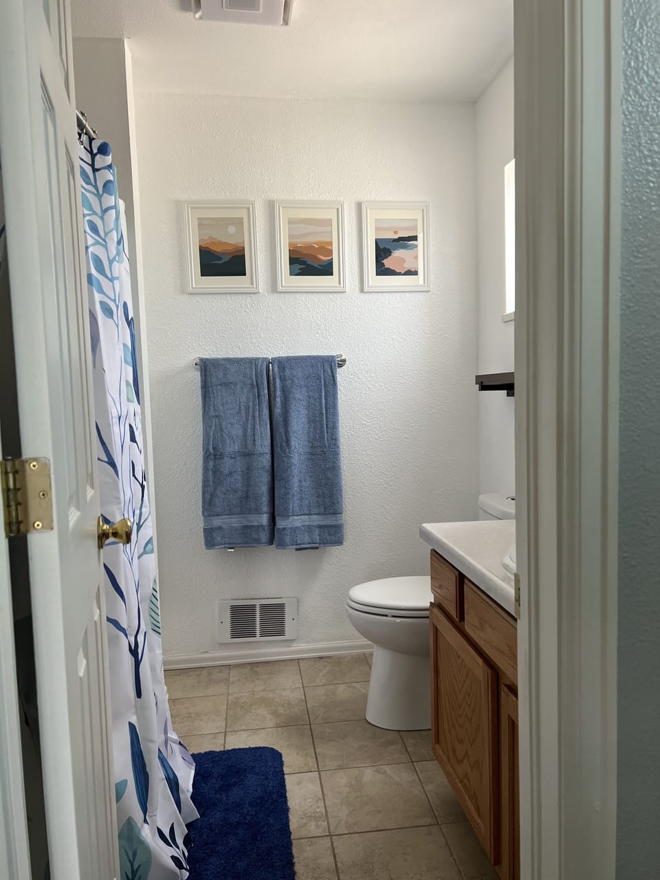 On suite bathroom in primary bedroom upstairs