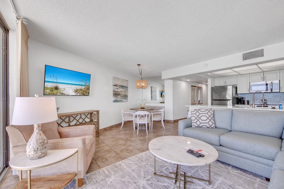 Living room with flat screen