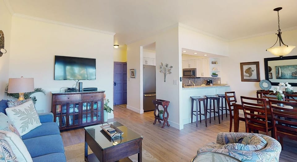 View of Living & Dining with Smart TV.