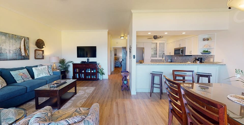 View of living area from the lanai
