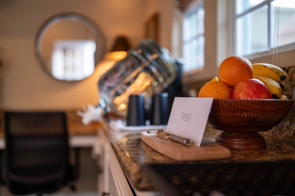 Complimentary locally sourced fruit & alkaline water.