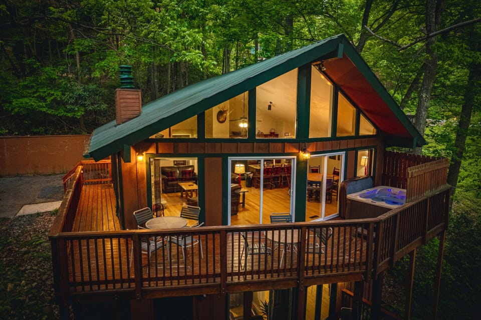 Enjoy a serene evening at the chalet!
