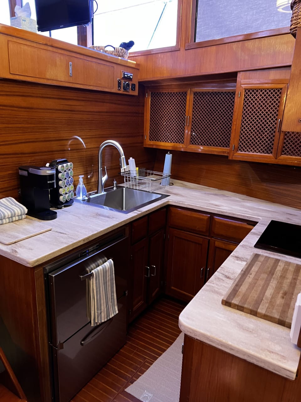The remodeled galley kitchen