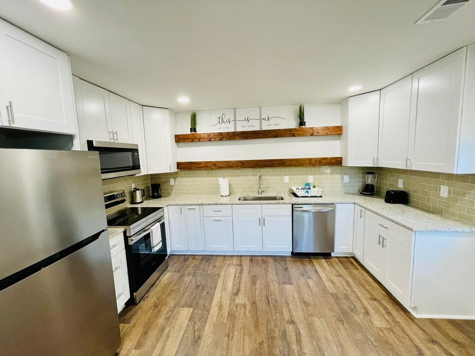 Fully stocked kitchen ready to make you feel at home!