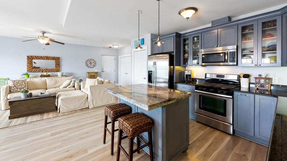 Open layout kitchen and living room