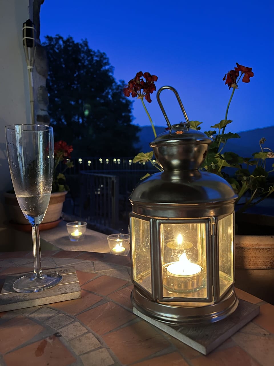 View from the loggia at night