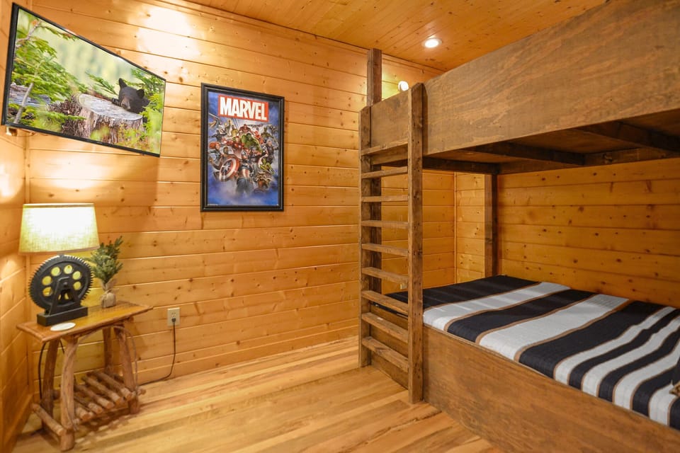 Rustic bunk beds for group stays