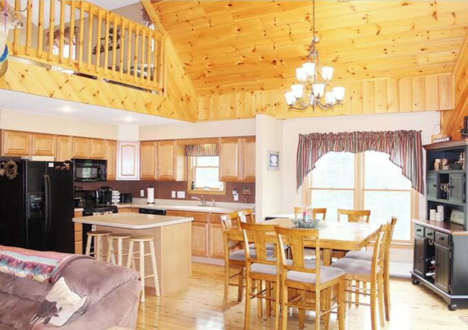 Open living room and dining room
