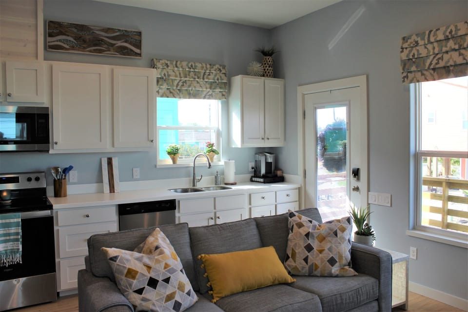 Kitchen with solid surface countertops