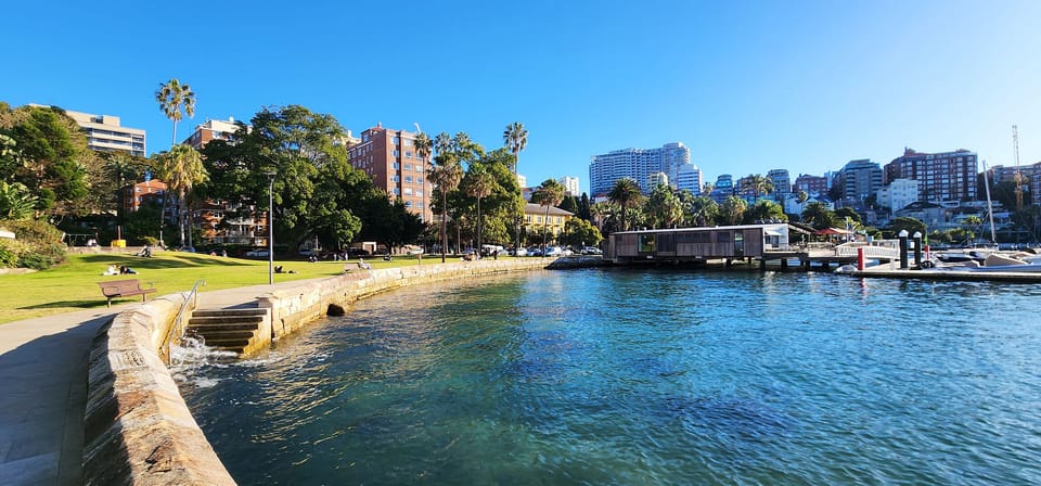 Location shot - Baire Park and Elizabeth Bay waterfront/marina
