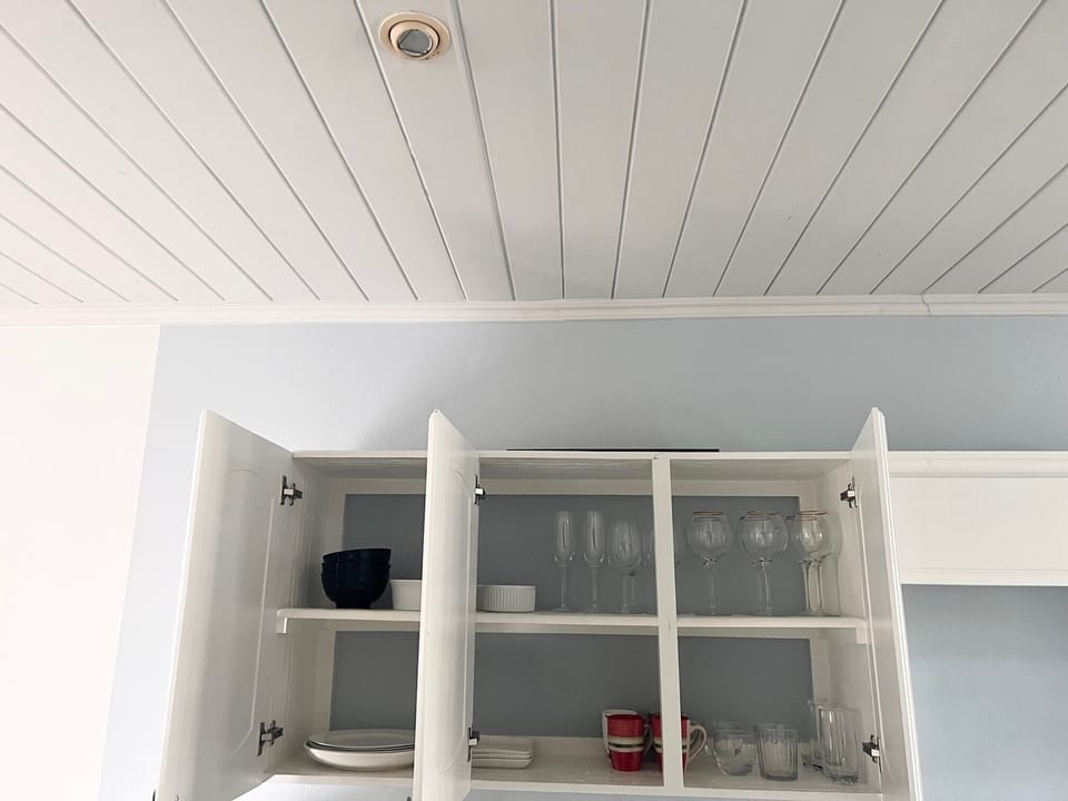 Kitchen will essential equipment, pots, pans, plates  and utensils 