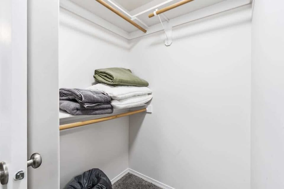 Extra blankets in closet