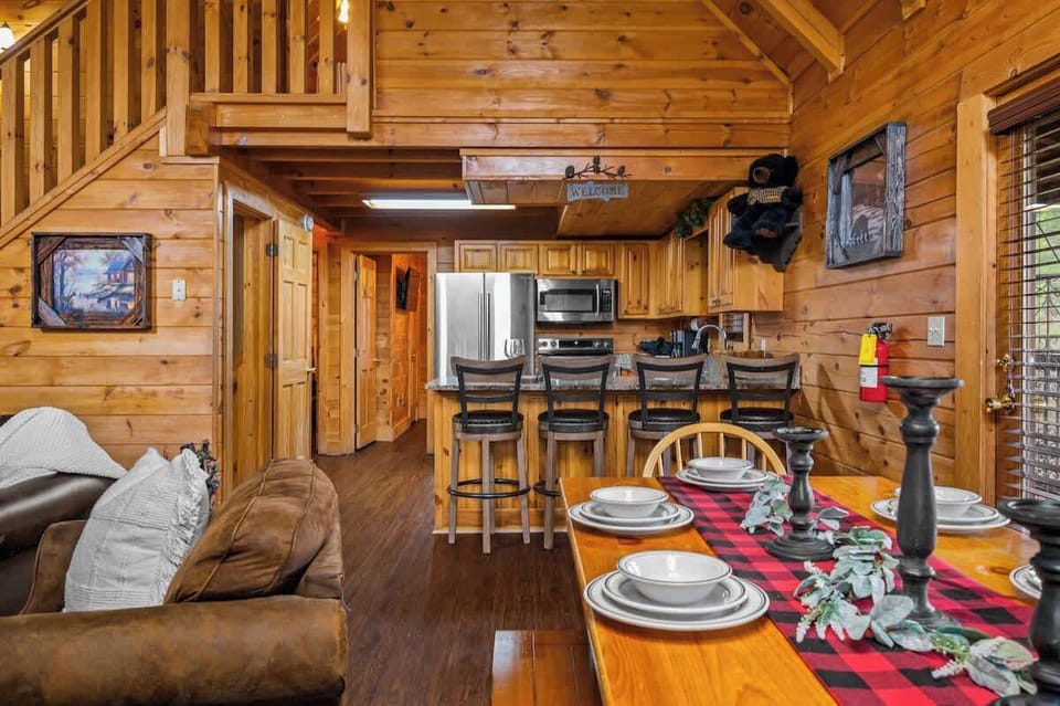 The dining table and kitchen open room.