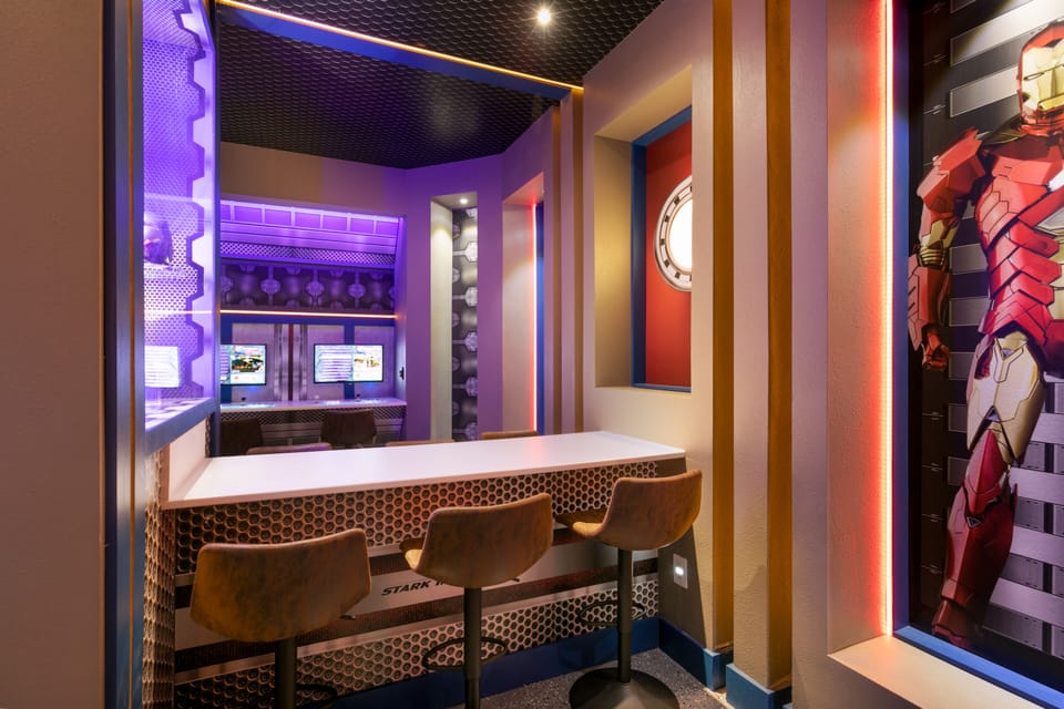 More detailed view of the Avengers room.