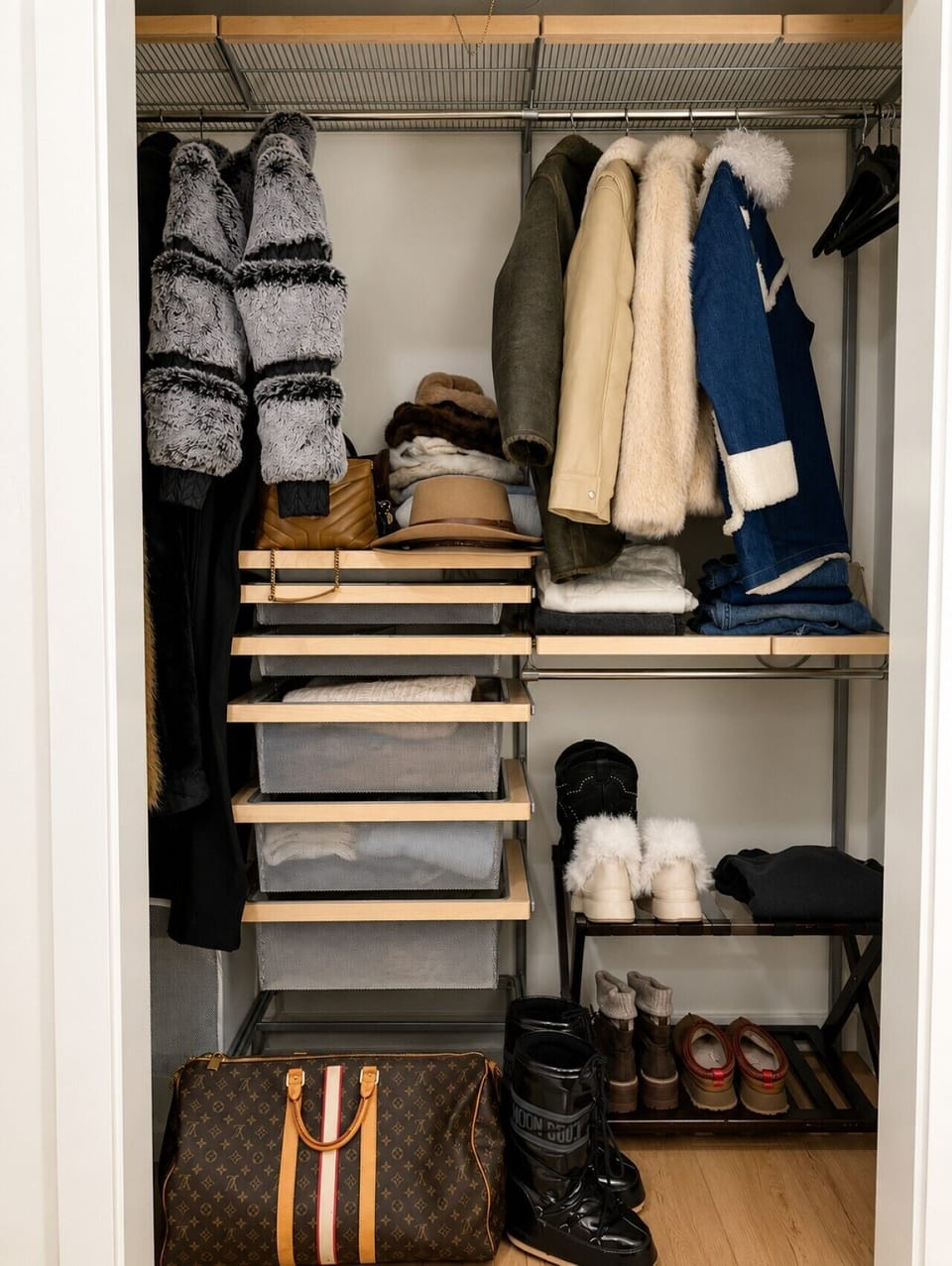 Each closet has a custom design to keep you organized during your vacation