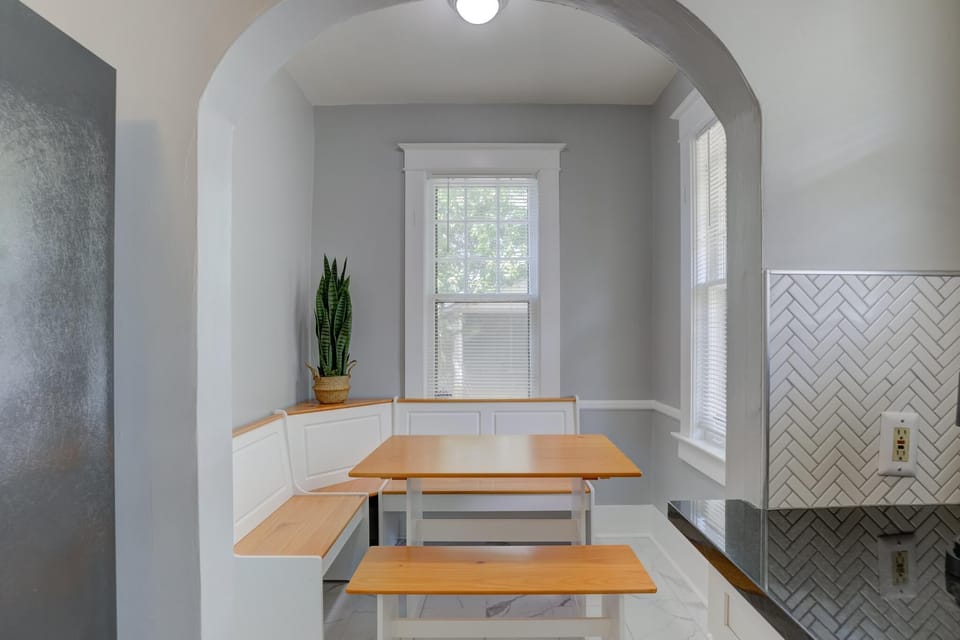 beautiful breakfast nook with natural light