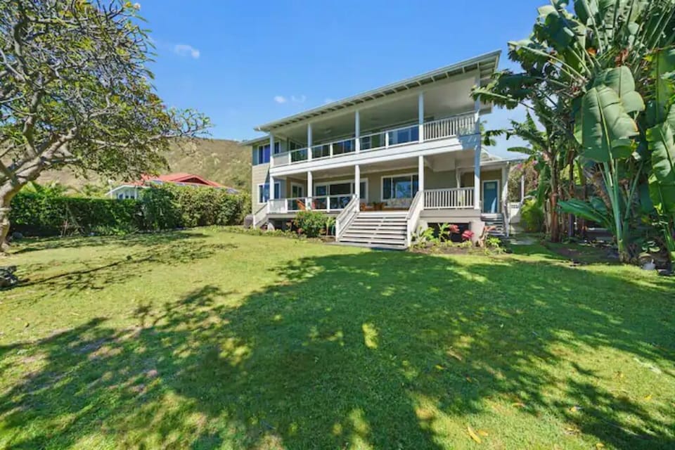 Backyard view of house