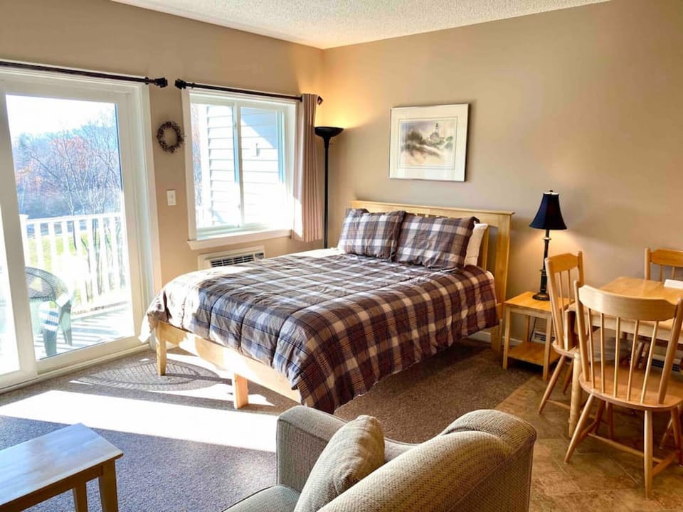 Enjoy the gorgeous view from our comfy queen bed.