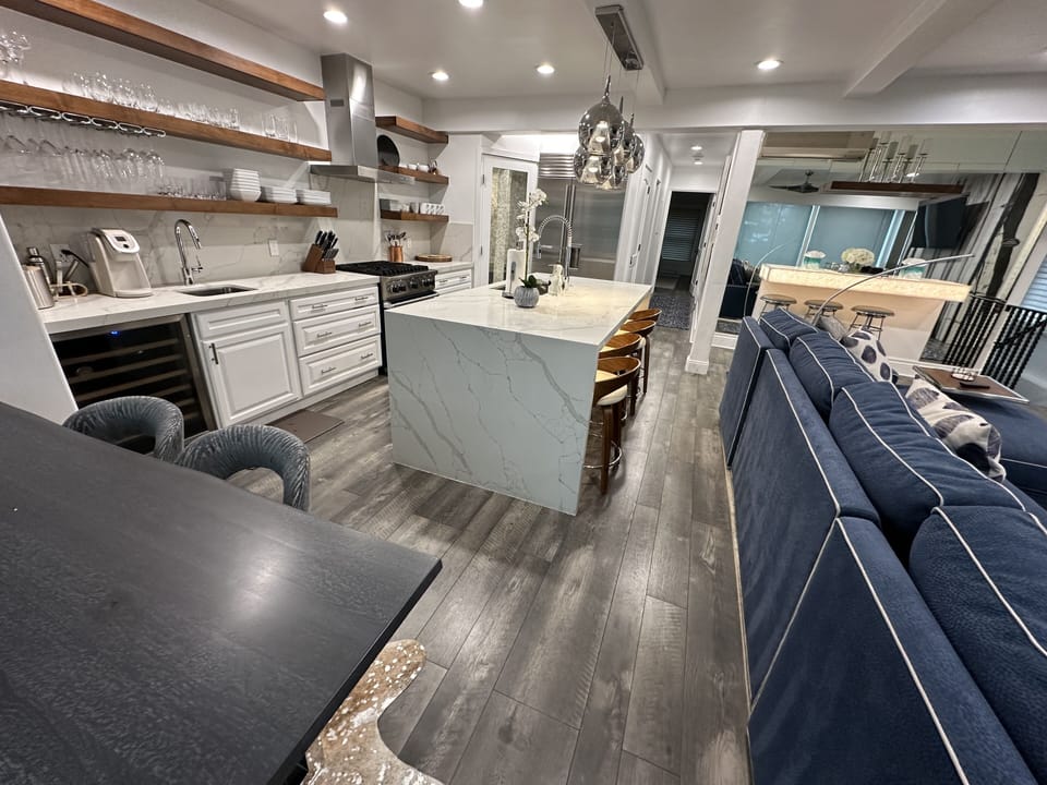 Main level kitchen, living room and dinning room 