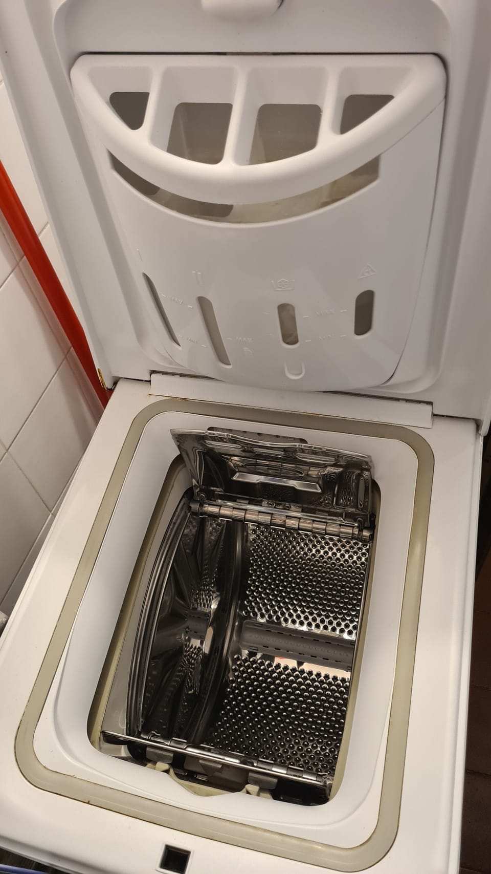 Laundry machine inside the closet. Fast and standard cycle.