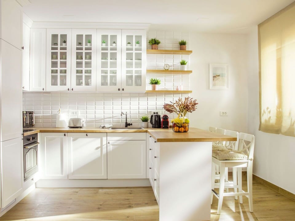 Furniture, Cabinetry, Countertop, Wood, Shelf, Window, Shelving, Interior Design, Kitchen, Floor