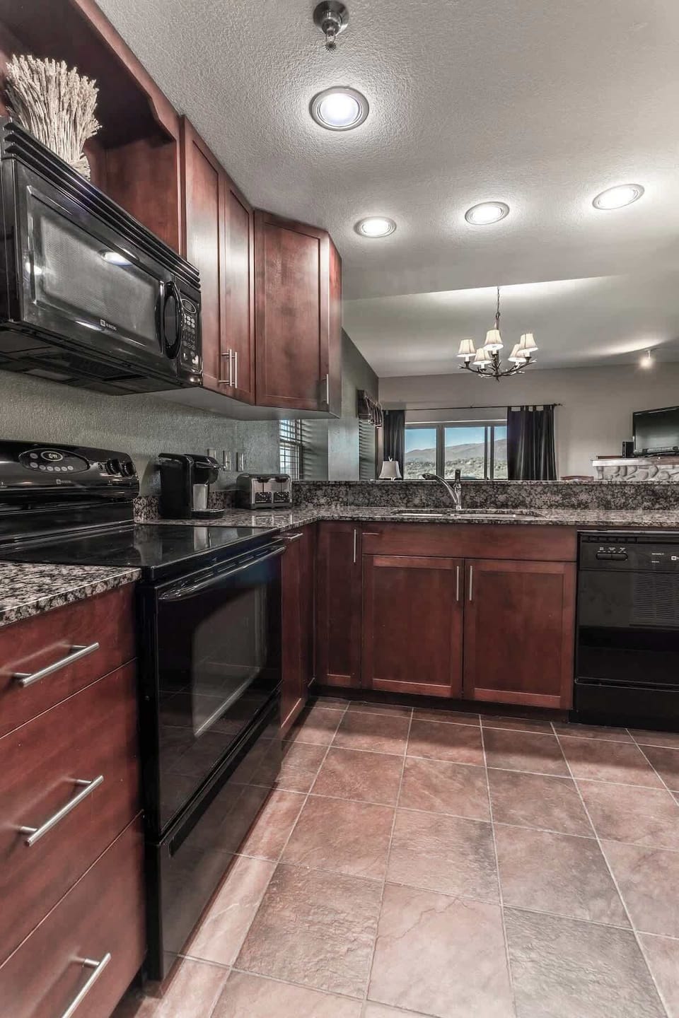 Our kitchen is stocked with all the essentials for preparing or enjoying a meal!