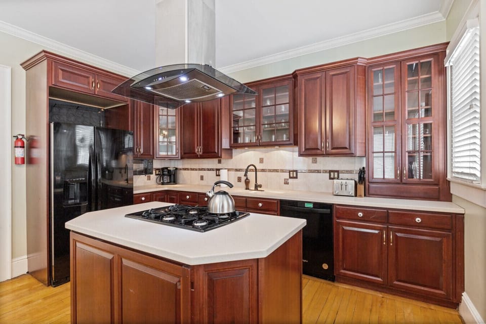 Kitchen island with gas range
