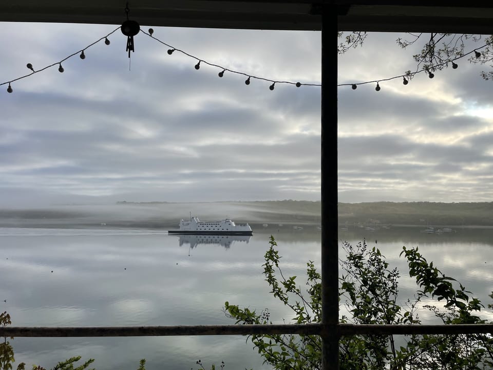 Overlooks Port Jefferson Harbor, watch the ferry go by!
