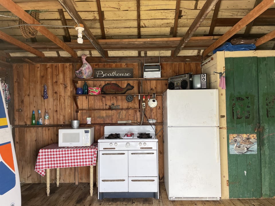 Inside of boathouse