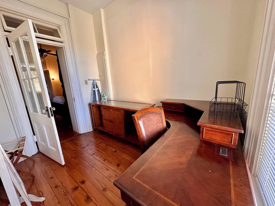 Full size desk and office chair.