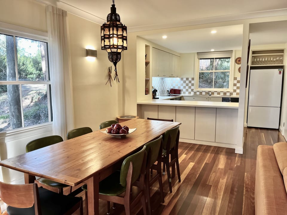 Dining table and seating for 8