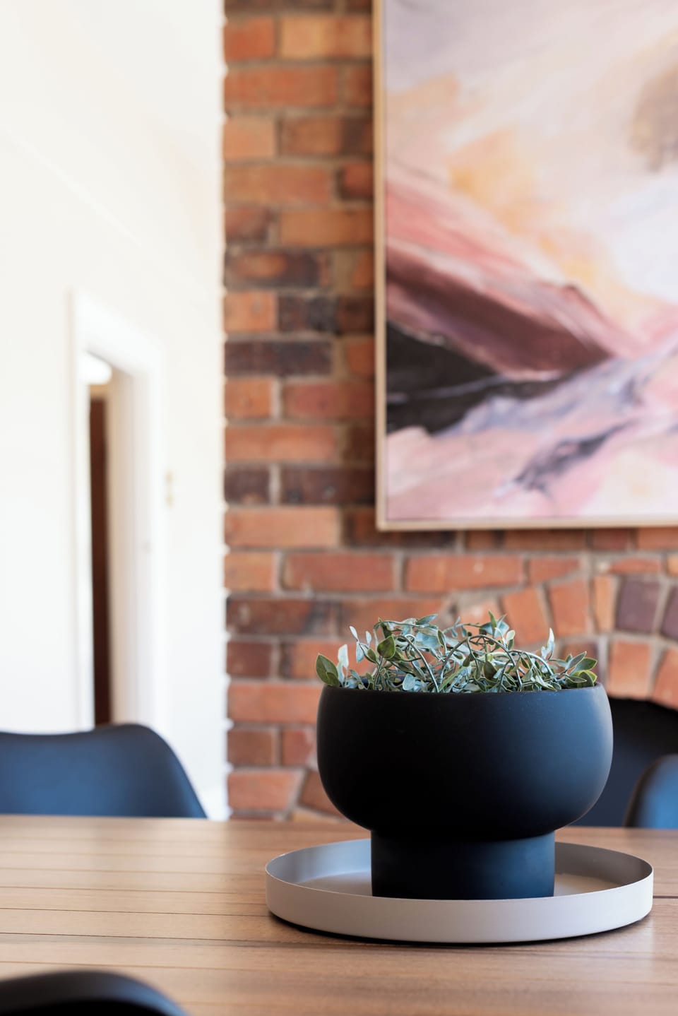 Artwork and styling creating an inviting ambience