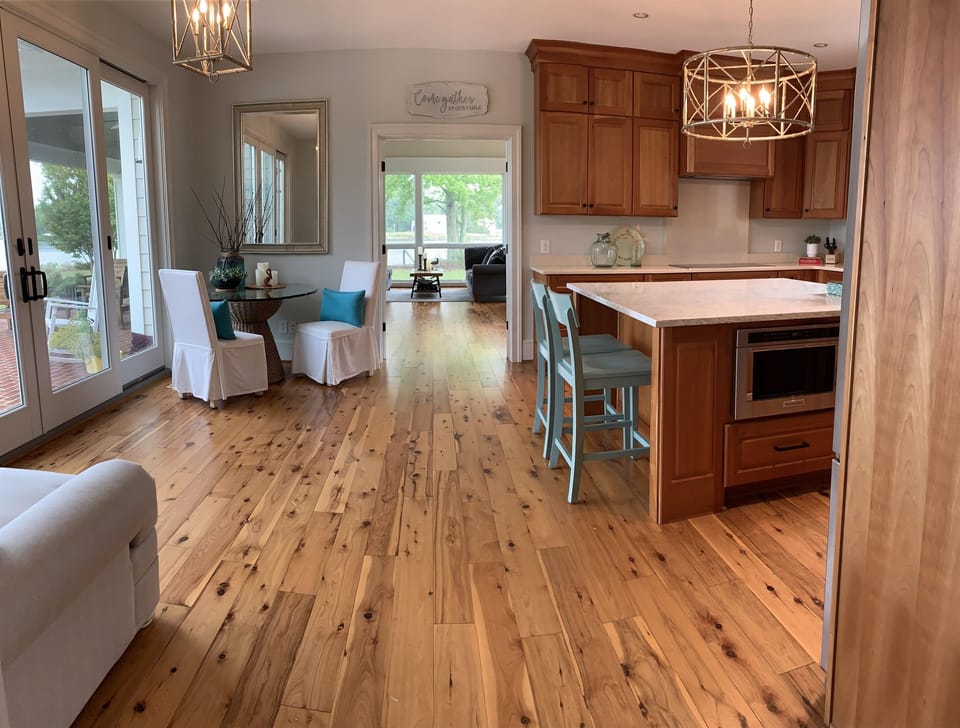 Plenty of space for gathering in the kitchen