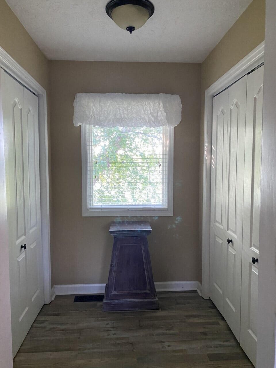Double closets in master bedroom