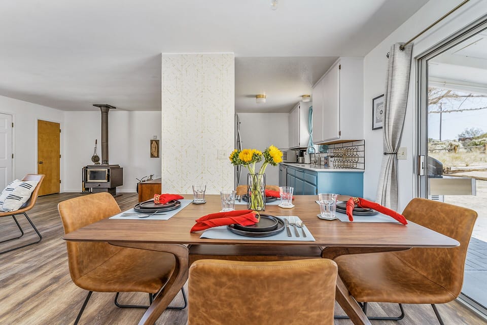 View from open Dining Area to Kitchen