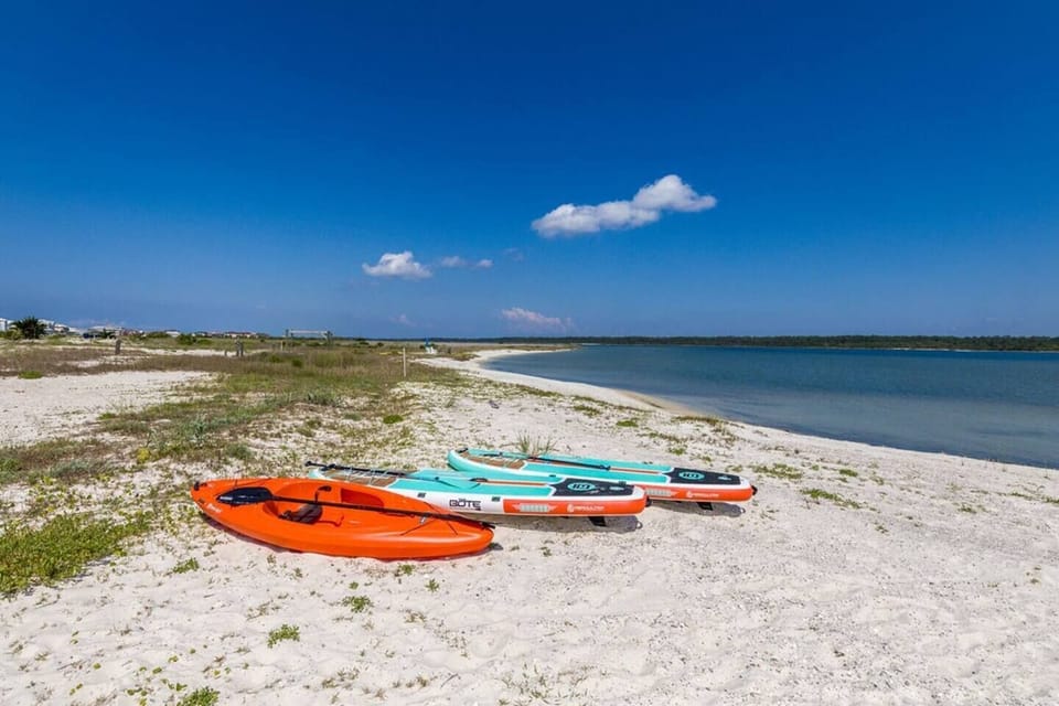 Paddle boards available for use