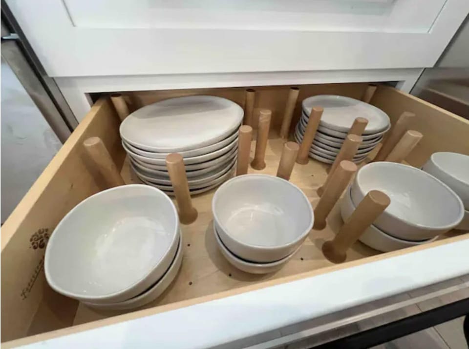 Custom drawers built for the plateware