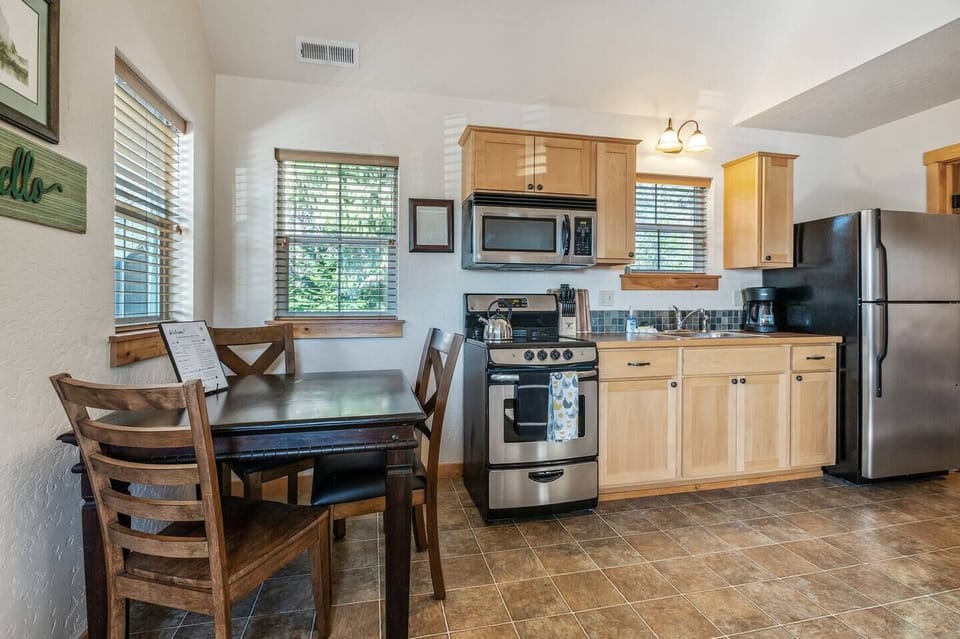 Cute dining area with seating for three.