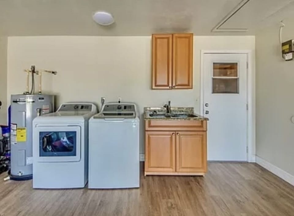 Washer and dryer located in garage