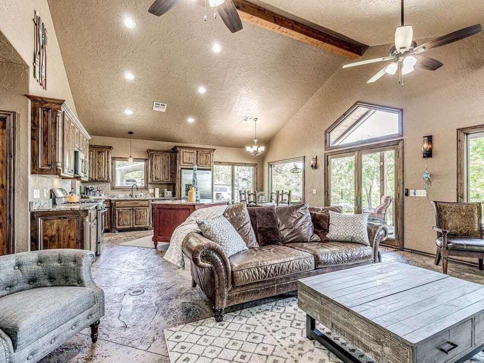 Spacious kitchen, dining and living spaces with beautiful views!