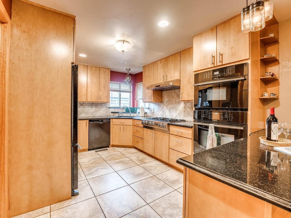 Kitchen with gas stove