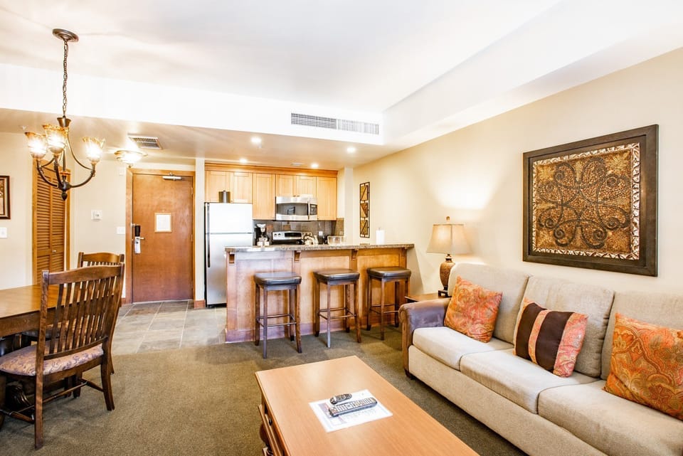 Living Room with Sleeper Sofa / Kitchen