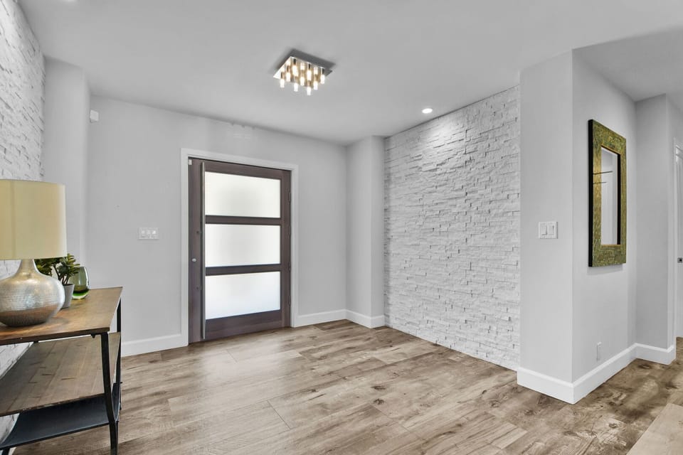 Interior is open plan