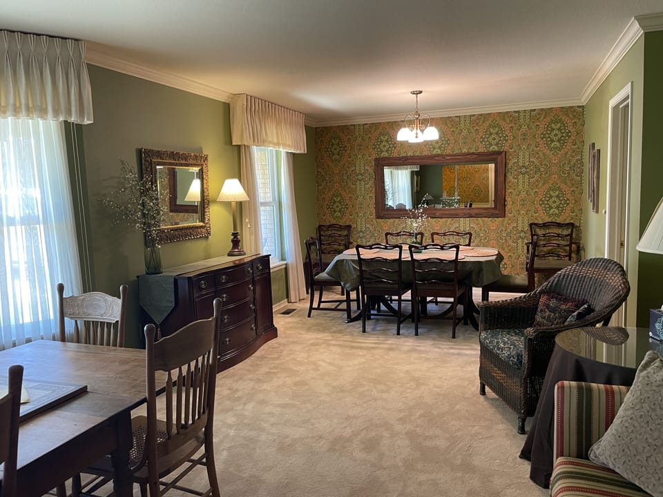 The living room & dining room