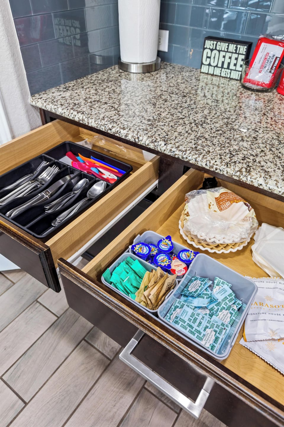 Organized drawers & utensil storage
