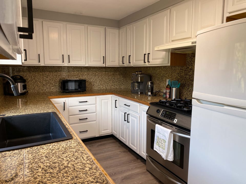 Updated kitchen with gas range