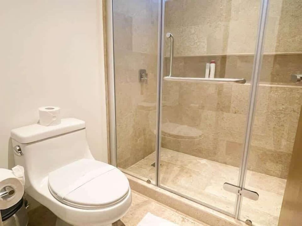 Bathroom with toilet and fixtures