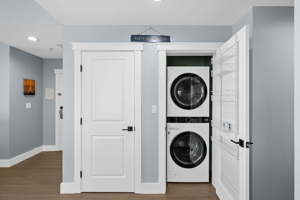 Your in-unit washer and dryer await in this convenient laundry closet, making longer stays effortless and comfortable.